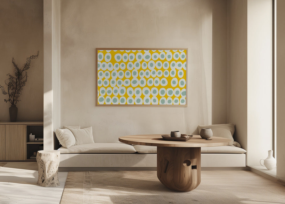 Wonderful bold dots yellow and mint pattern | Poster