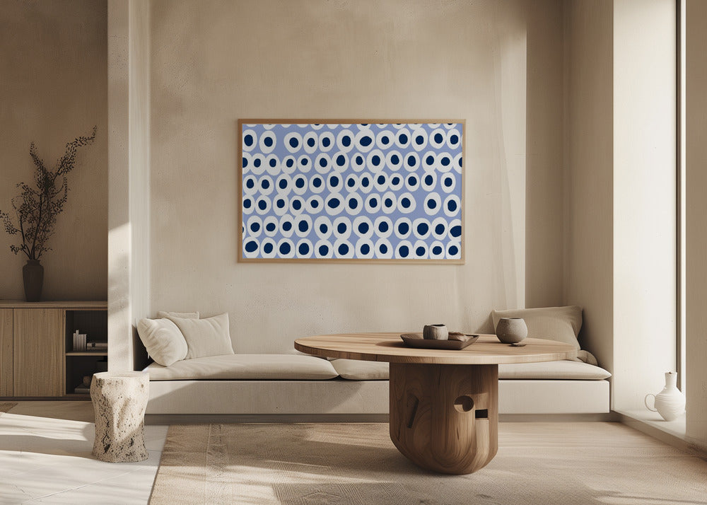 Wonderful bold dots blue pattern | Poster