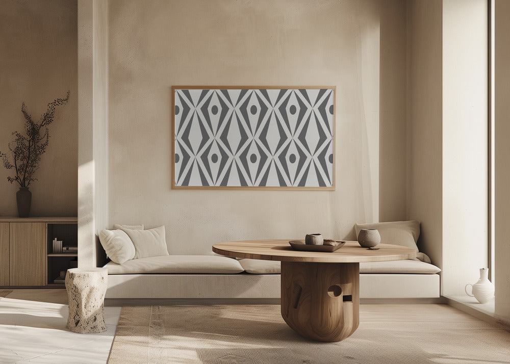 Minimalist art deco geometric diamonds grey | Poster
