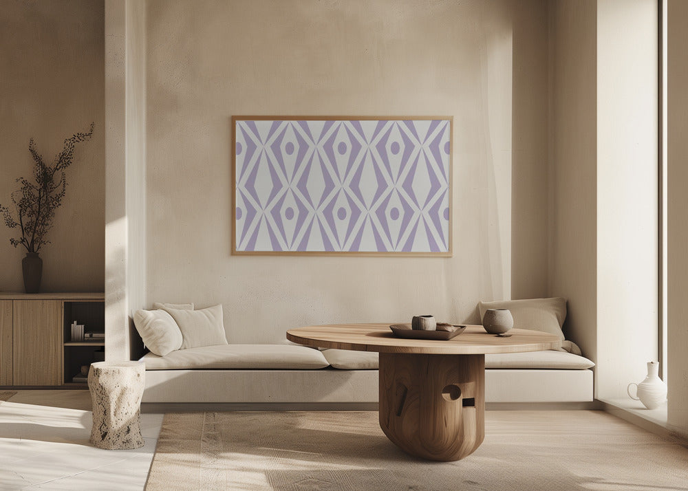 Minimalist art deco geometric diamonds lavender | Poster