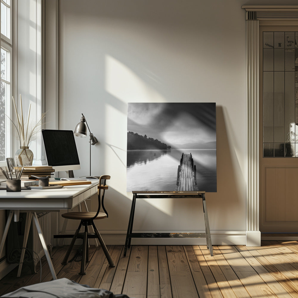 Vue sur le lac avec le quai II | Toile