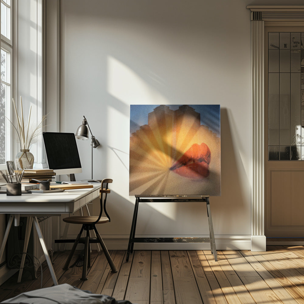 Le baiser des lèvres rouges | Tableaux sur Toile