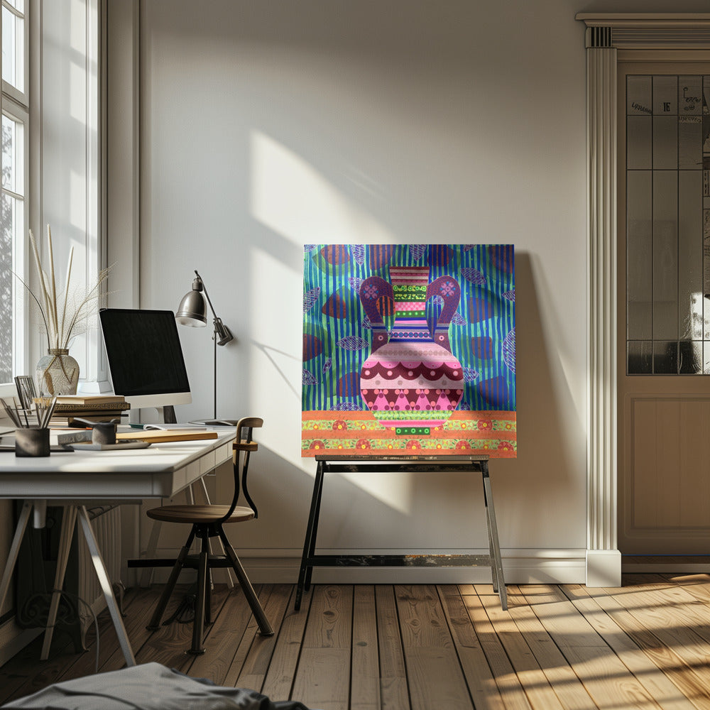 Pastèque et vase | Toile