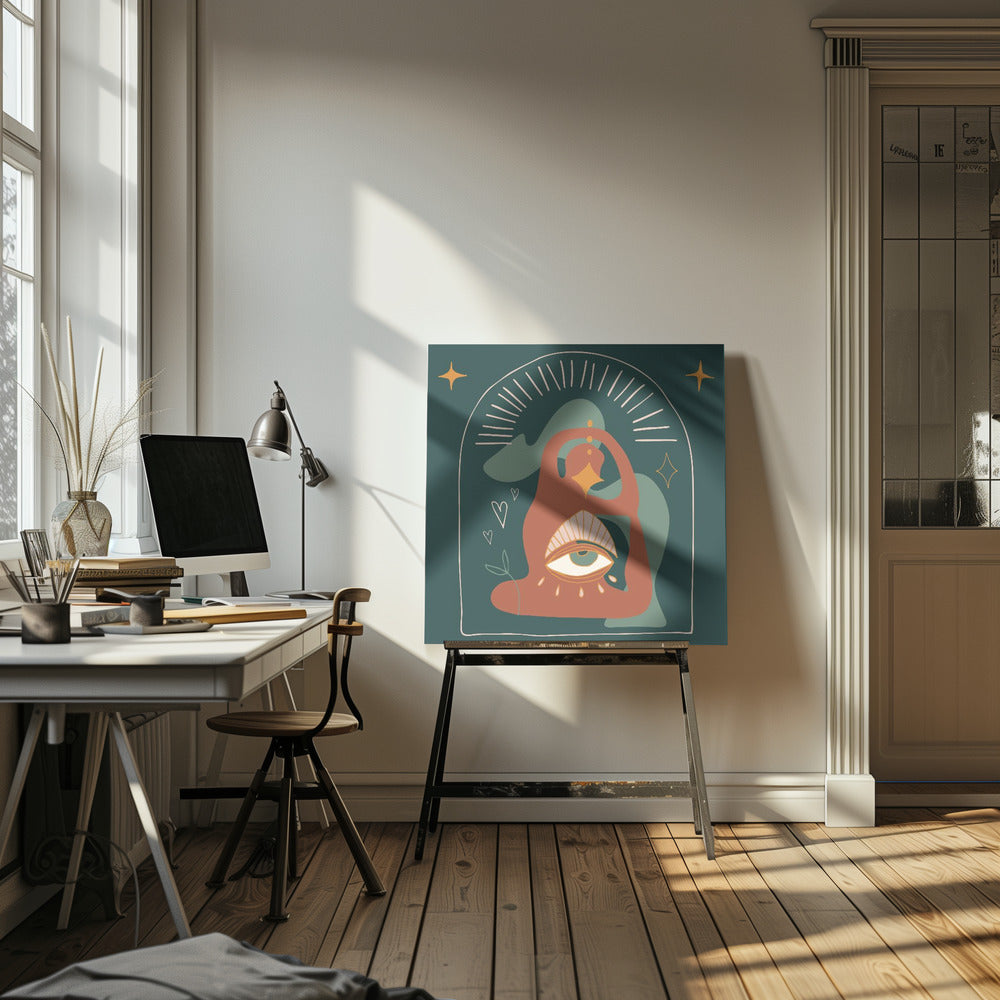 Woman Yoga Pose Illustration | Canvas