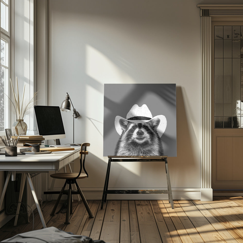 Wyatt, der Cowboy-Waschbär | Leinwand-Bilder
