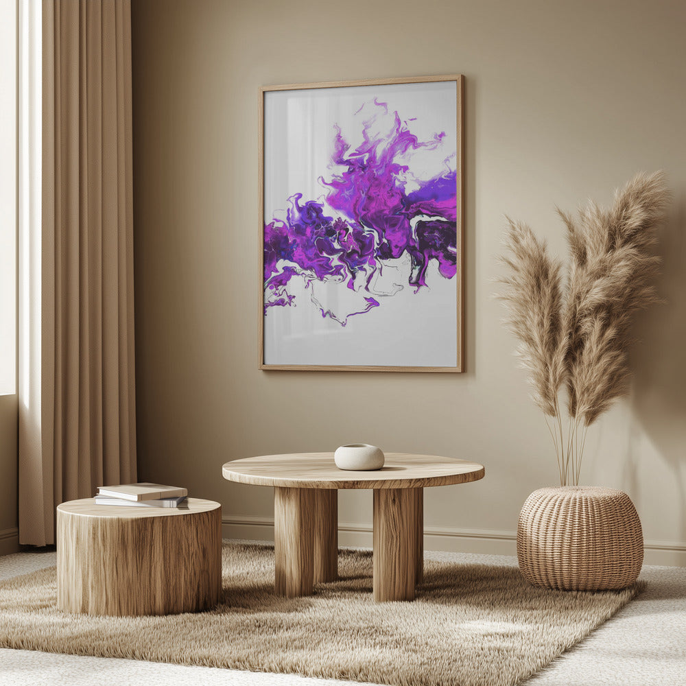 Purple Colorful White Wave | Poster