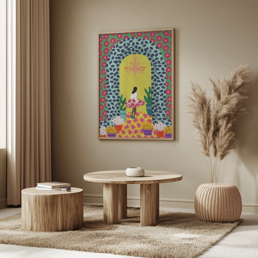 Floral Portal Girl | Poster