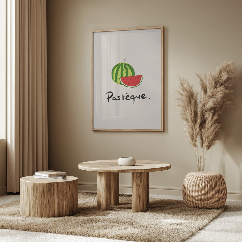 Modern French Fruits Collection "Watermelon / Pastèque" | Poster