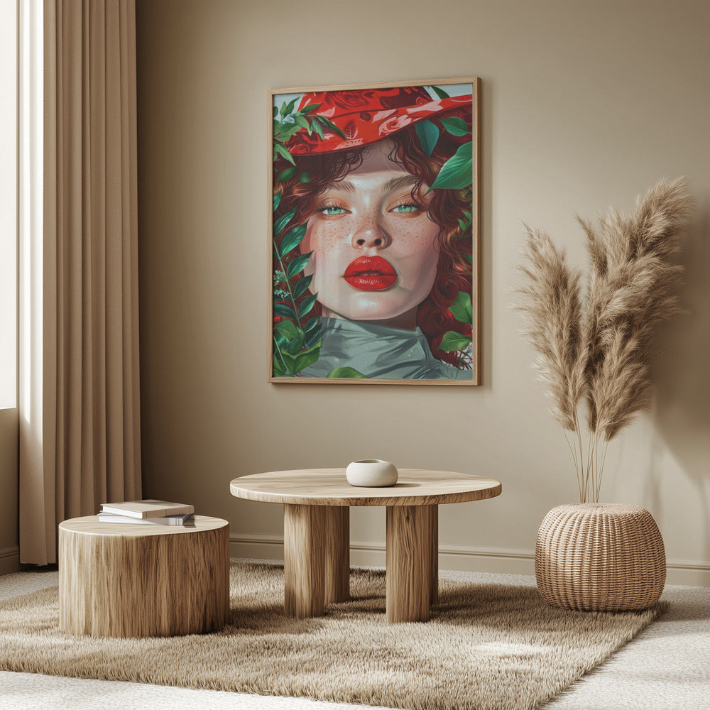 Woman With Green Eyes portrait | Poster