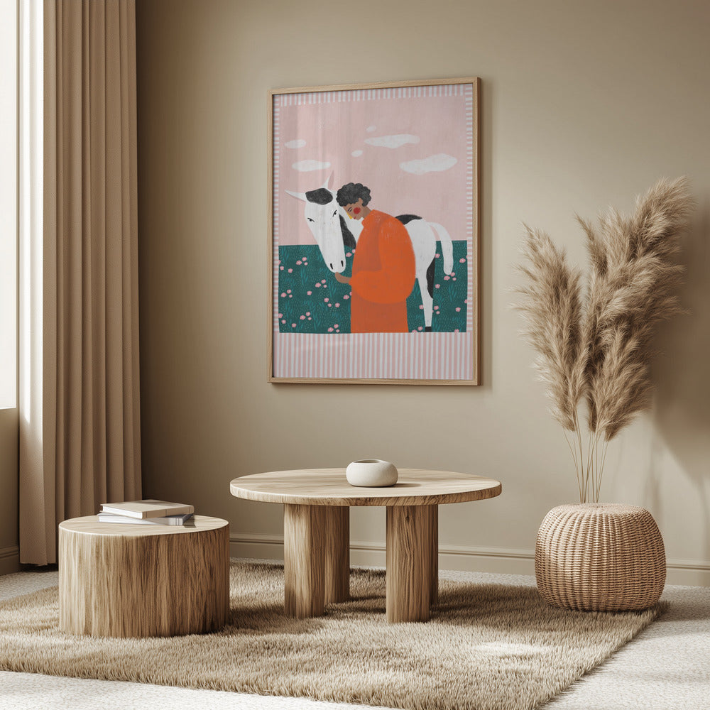 Lebendiges Mädchen und Pferd | Poster