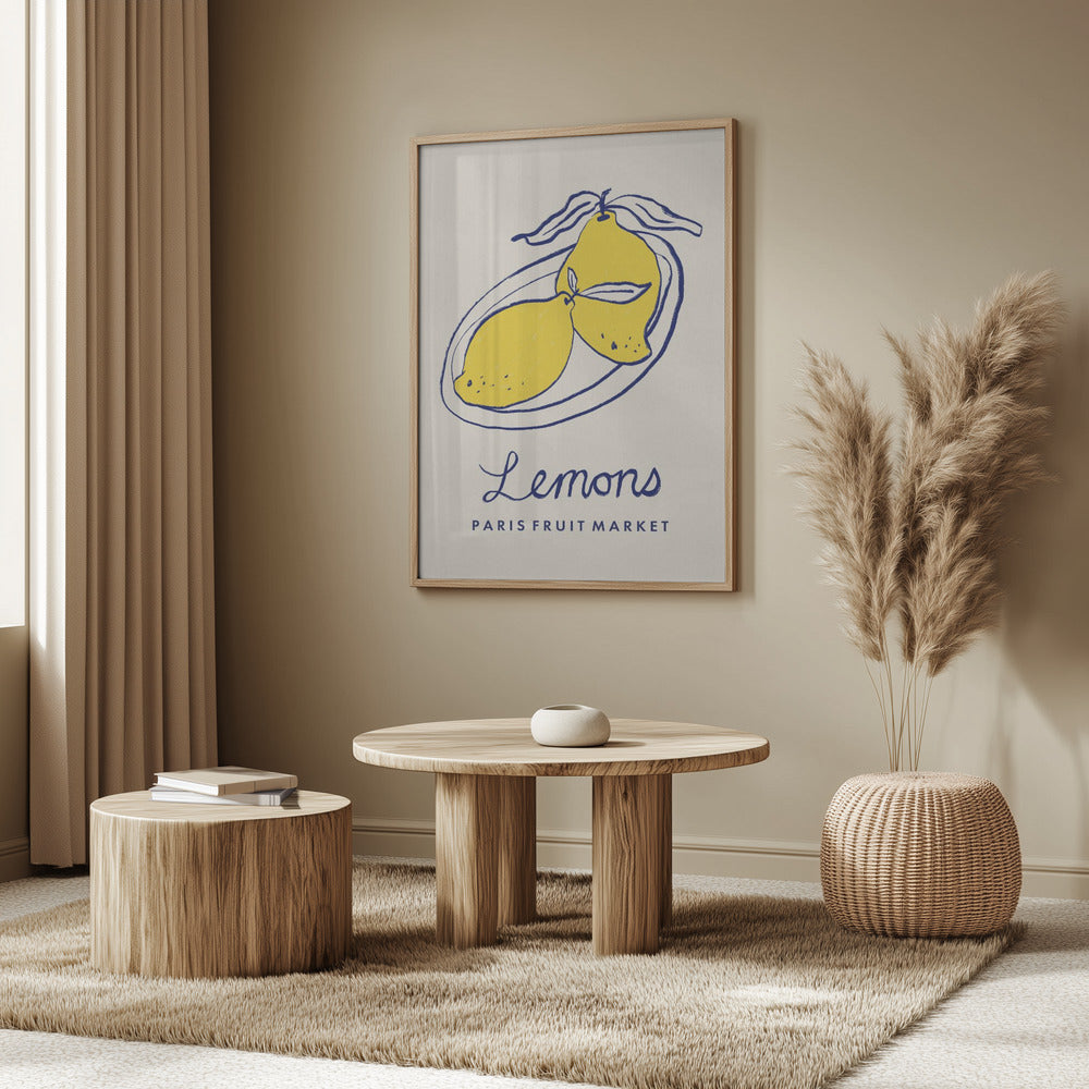 Matkonst - Citroner Paris Fruktmarknad | Poster