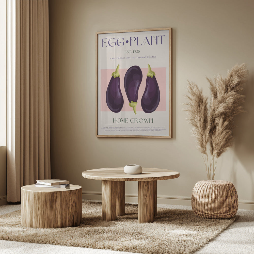 Three Vibrant Purple Eggplants | Poster