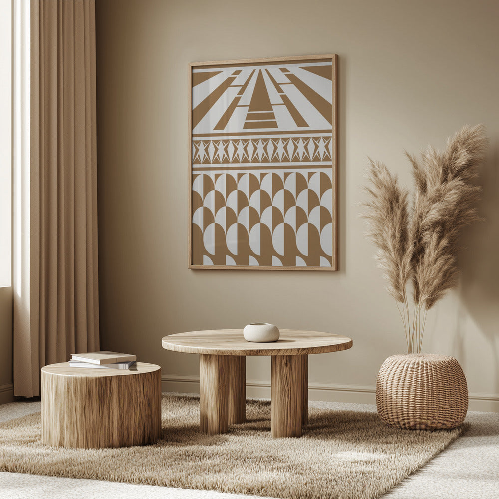 Minimalist art deco geometric brown | Poster