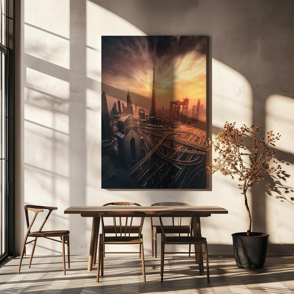 Dubais brinnande solnedgång | Canvas