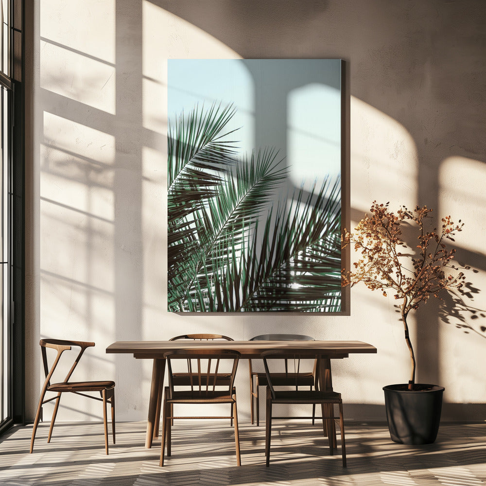 Feuilles de palmier, ciel_1 | Toile