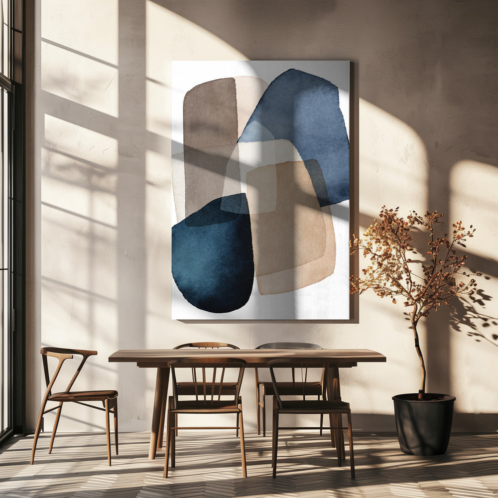 Blocs bleus et bruns | Toile