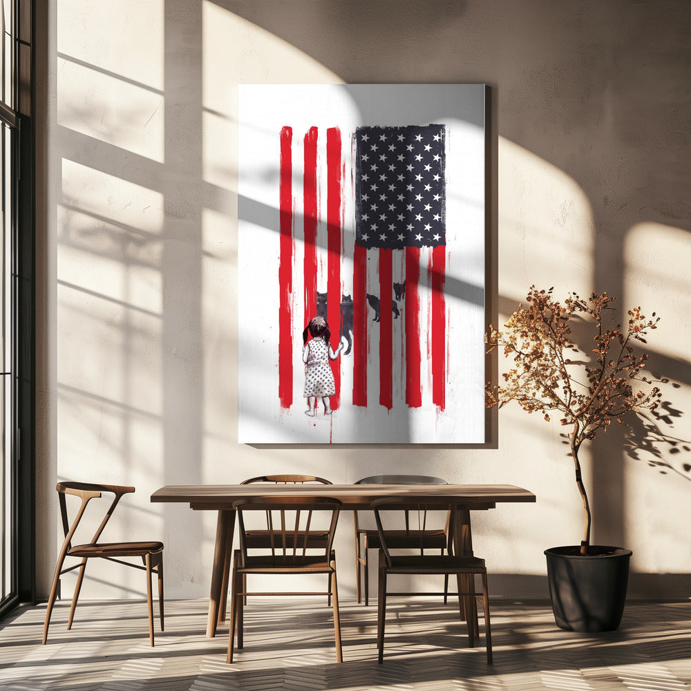 Petite fille et loups | Toile