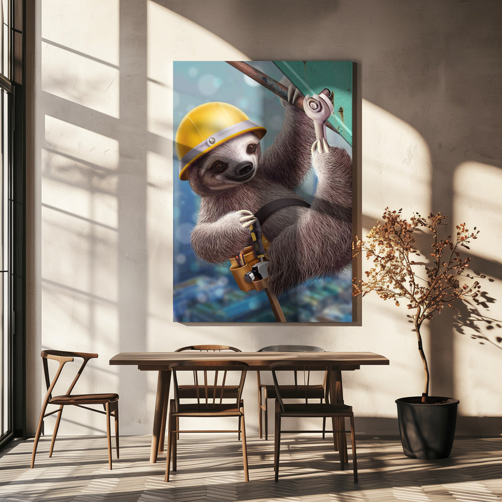 SLOTH CONSTRUCTION WORKER | Canvas