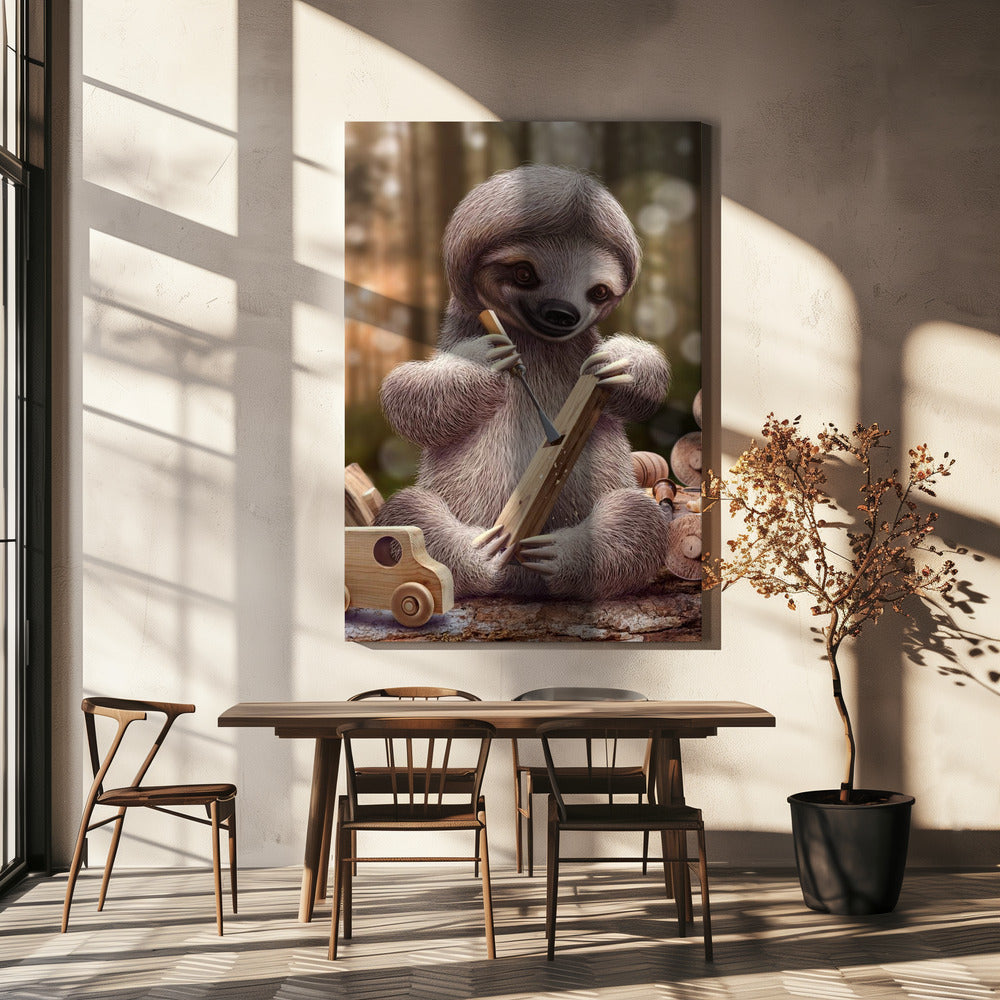 SLOTH THE TOY MAKER | Canvas