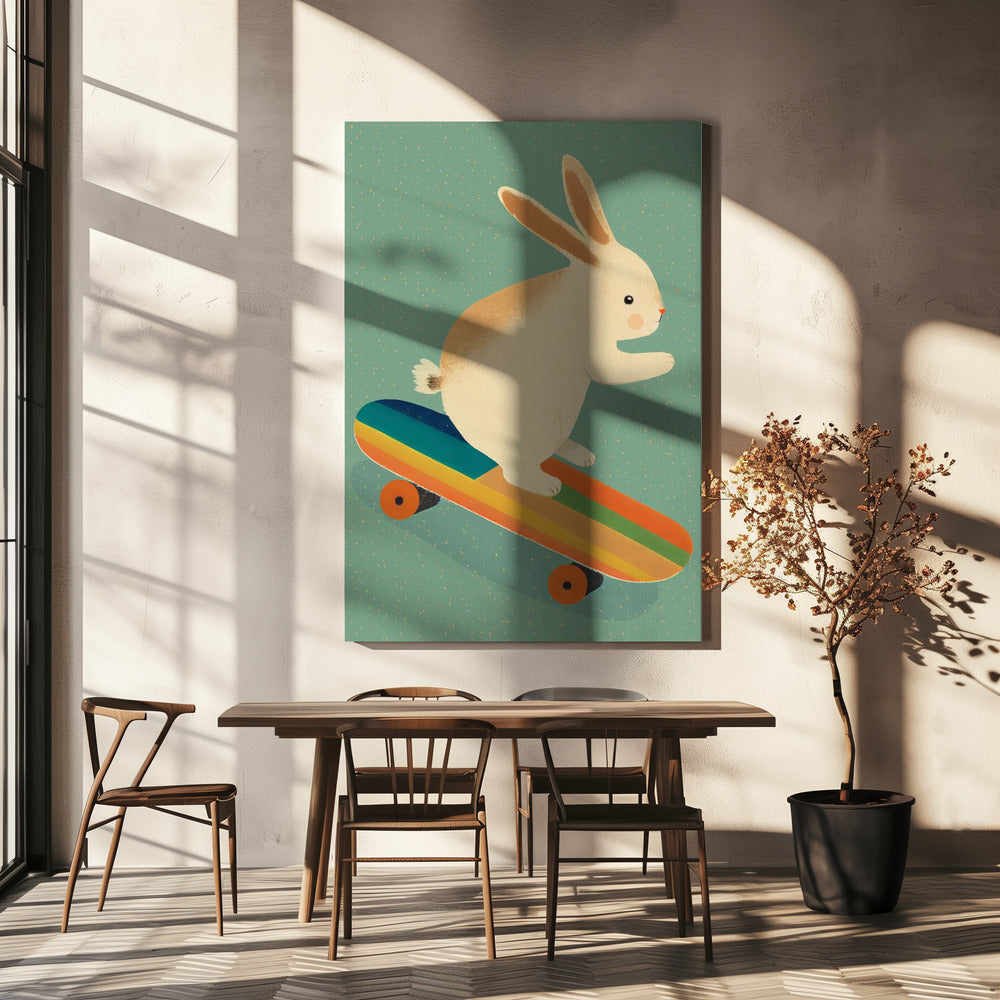 Kanin på skateboard | Canvas