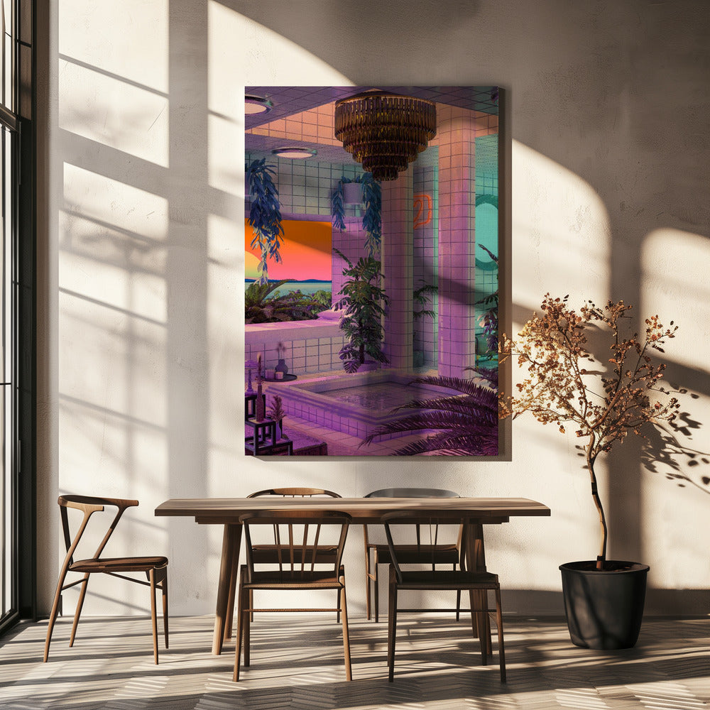 Piscine Vaporwave | Tableaux sur Toile