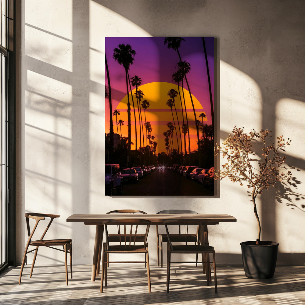 Retro-Sonnenuntergang | Leinwand-Bilder