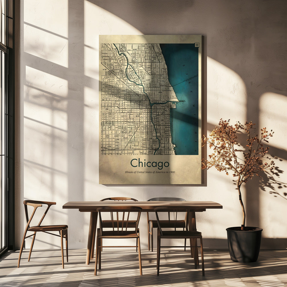 Carte de Chicago | Canvas