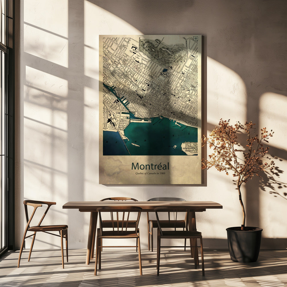 Carte de Montréal | Tableaux sur Toile