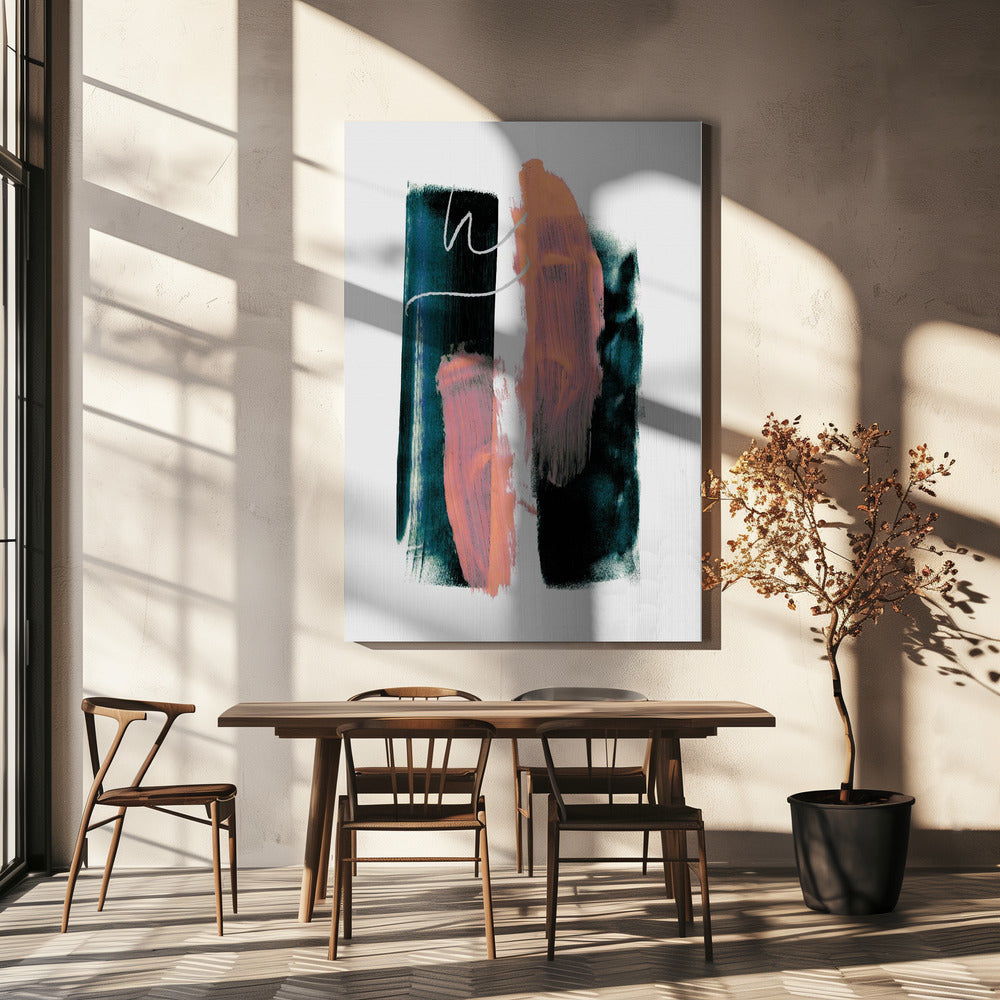 Abstrakte Pinselstriche 3x A1 | Leinwand