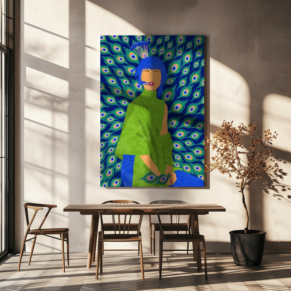 Femme paon | Toile
