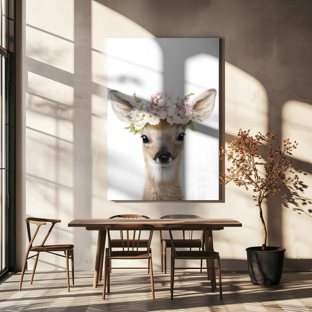 Floral Baby Deer | Canvas
