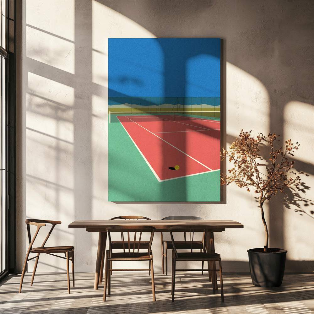 Court de tennis dans le désert | Tableaux sur Toile