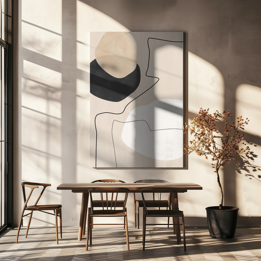 Organic Shapes & Lines Painting | Canvas