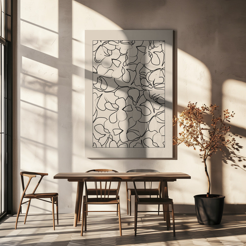 Motif sans couture de fleurs soulignées | Tableaux sur Toile