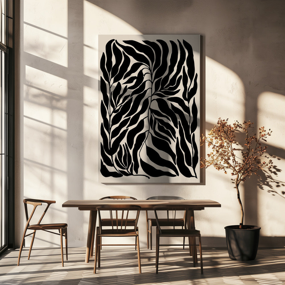 Svarta lövsilhuetter | Canvas