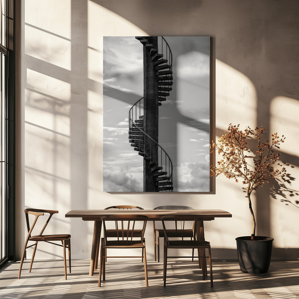 Escaliers en haut | Toile