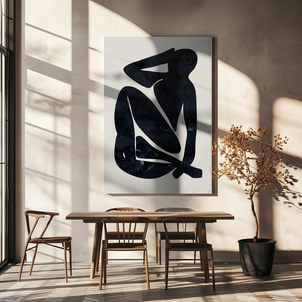 Femme bleu foncé | Toile