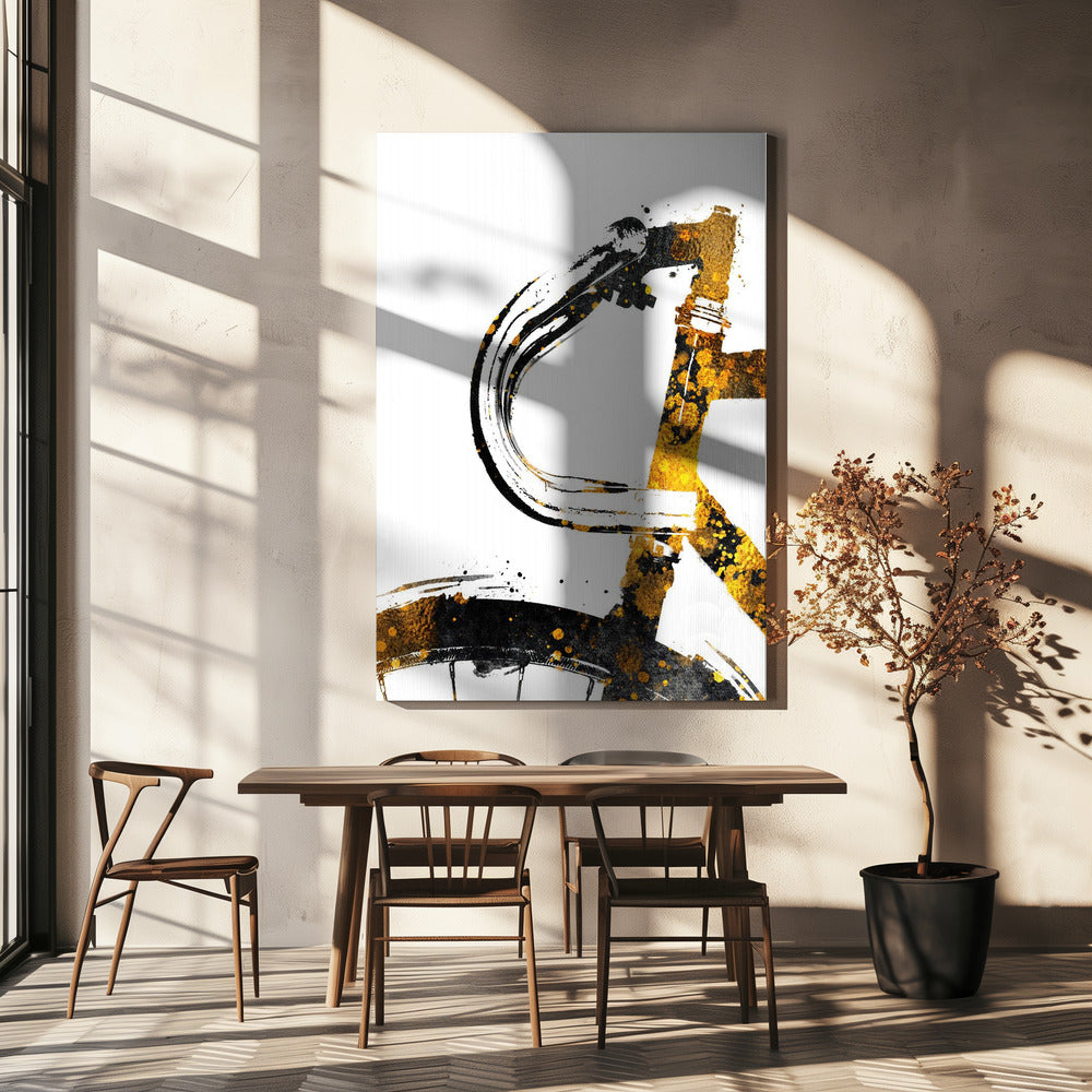 Cycling 1 gold and black | Canvas