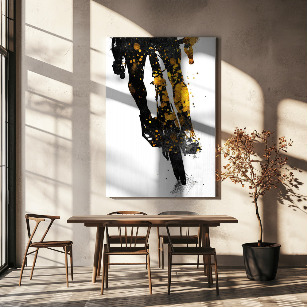 Cycling 3 gold and black | Canvas
