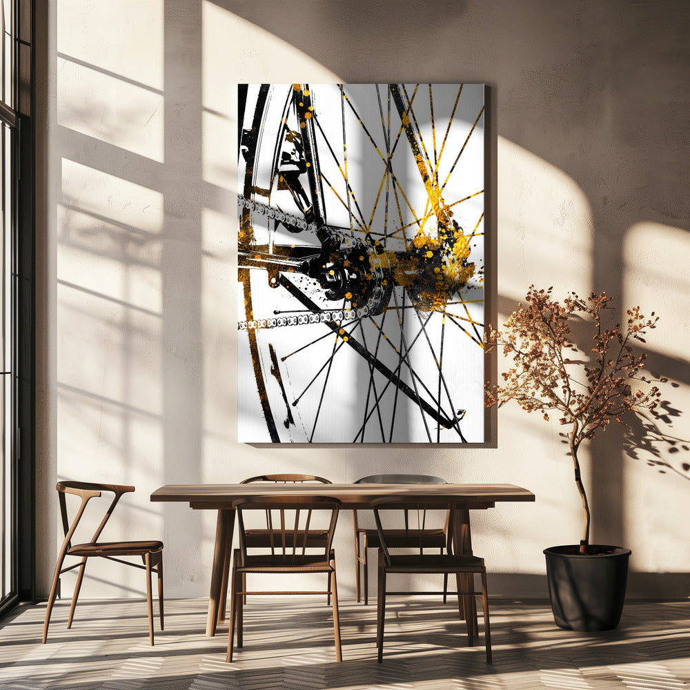 Cycling 5 gold and black | Canvas