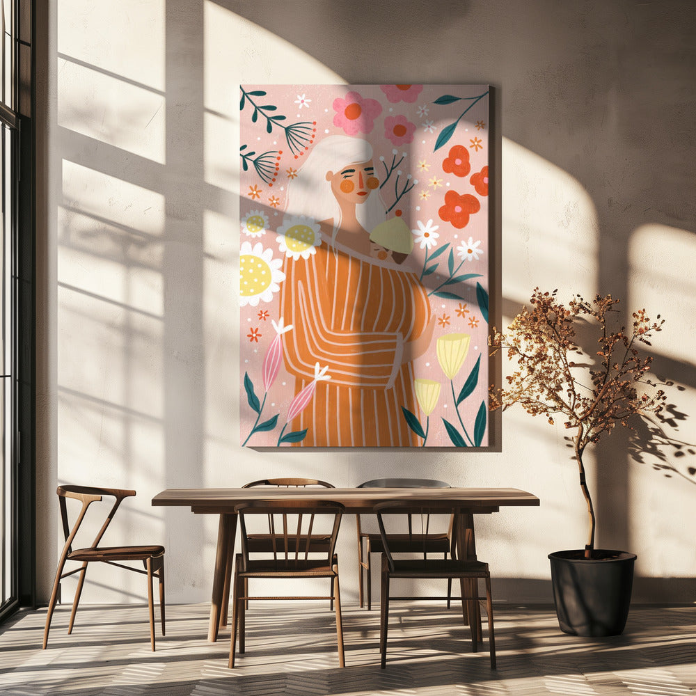 Blommande omfamning | Canvas