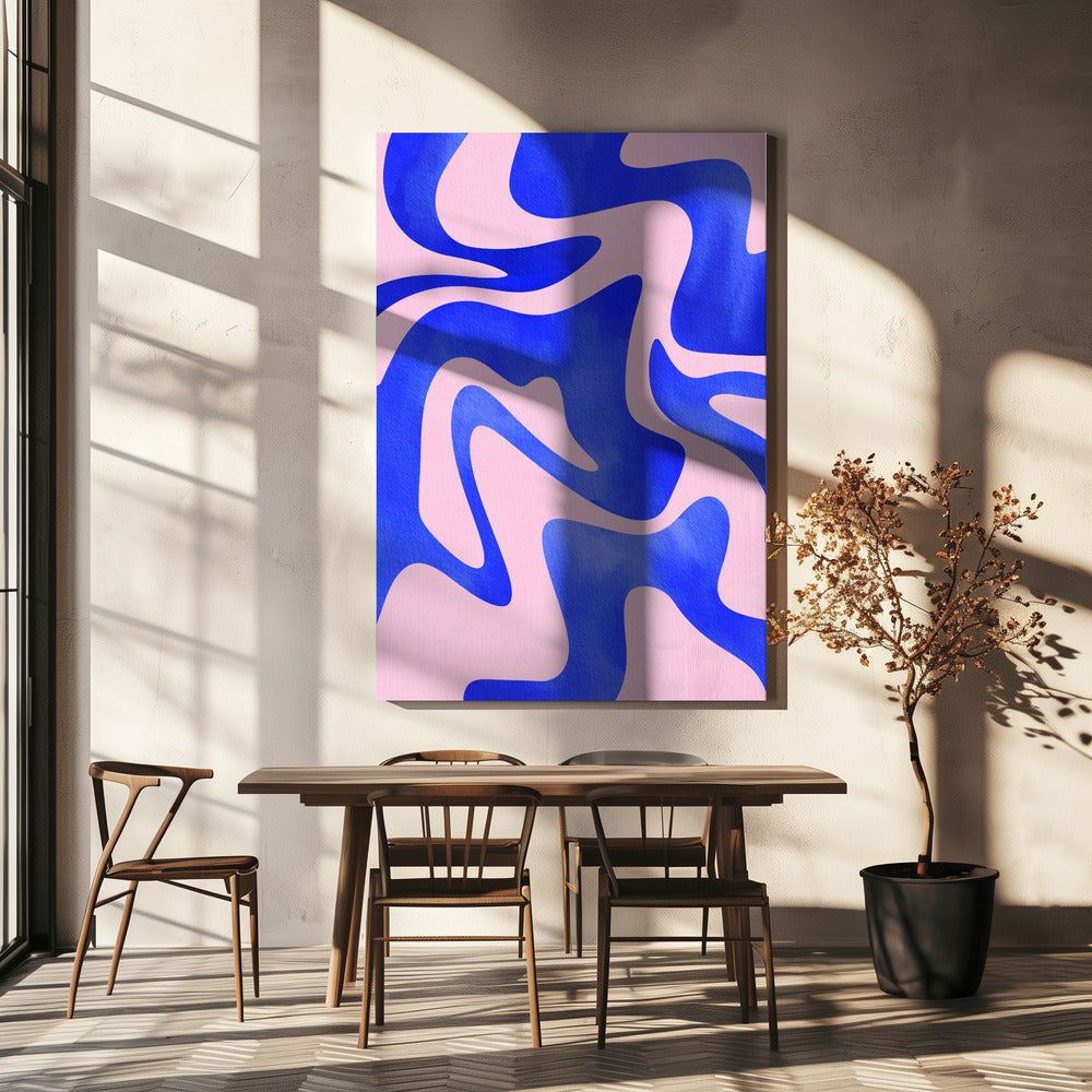 Vague bleue abstraite | Tableaux sur Toile
