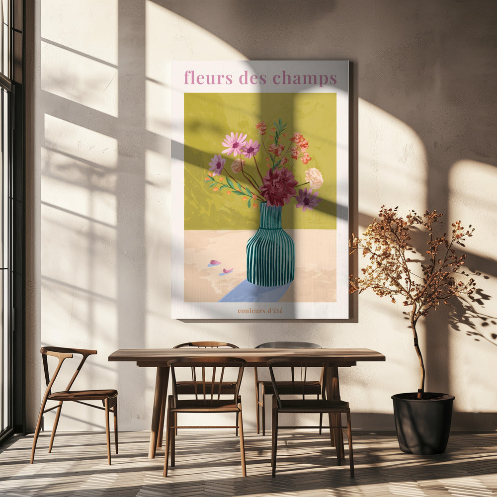 Fleur Des Champs - Vert | Toile