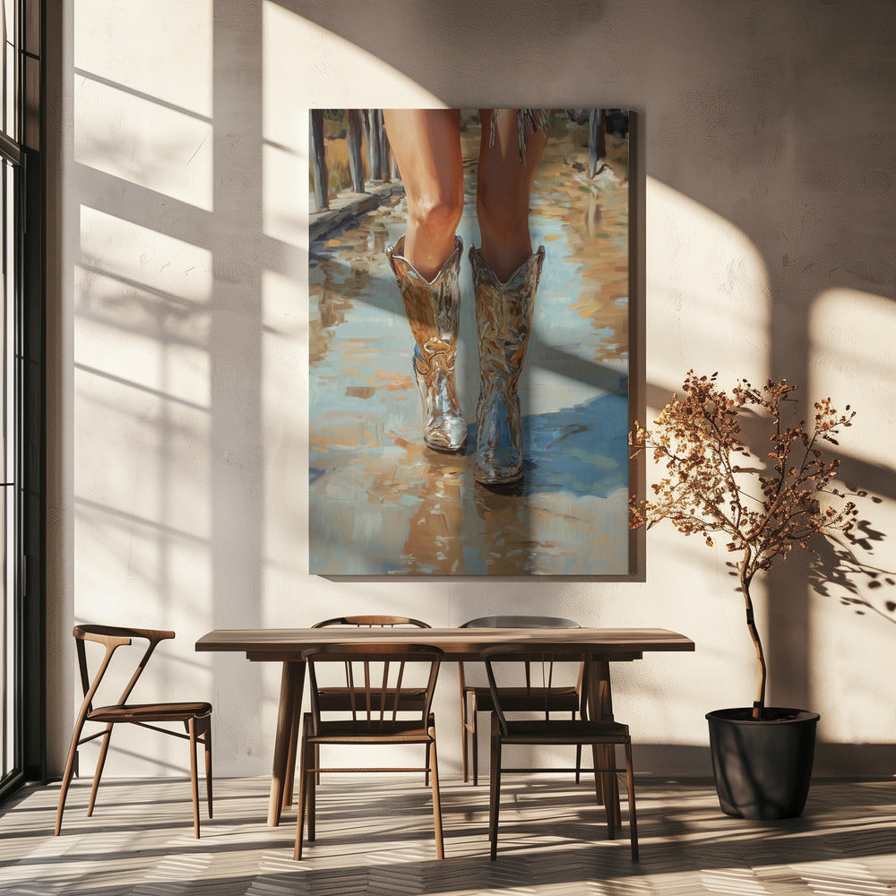 Cowgirl argentée | Toile