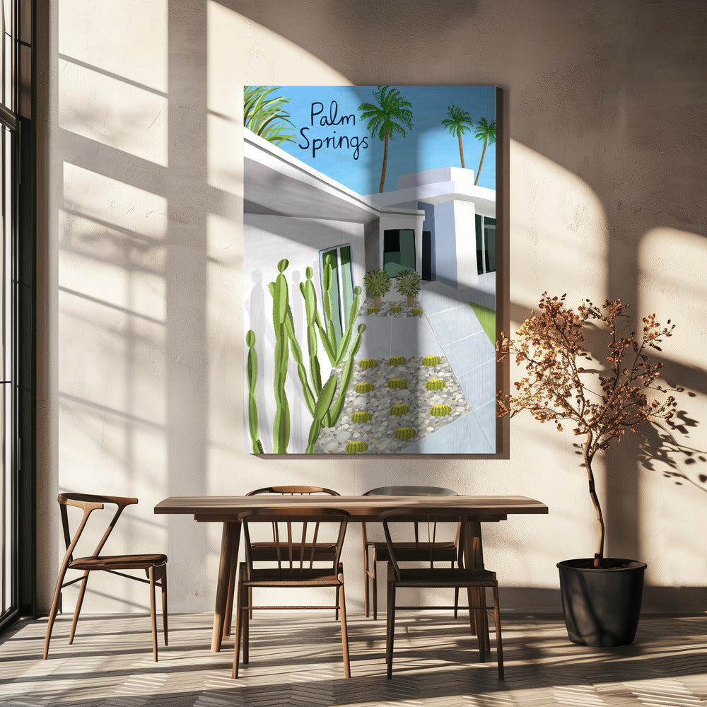 Architettura moderna di Palm Springs dell'artista Carla Daly | Stampe su Tela