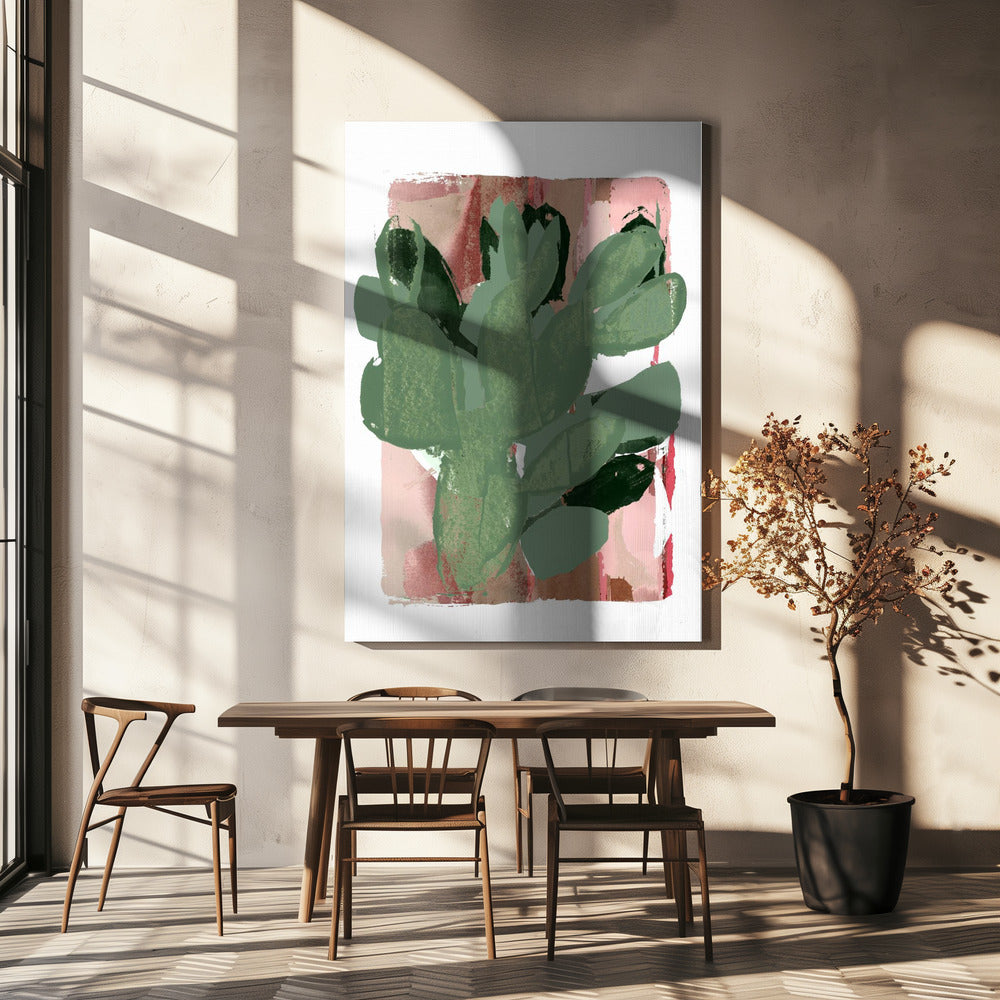Cactus Vert Rose 3 | Tableaux sur Toile
