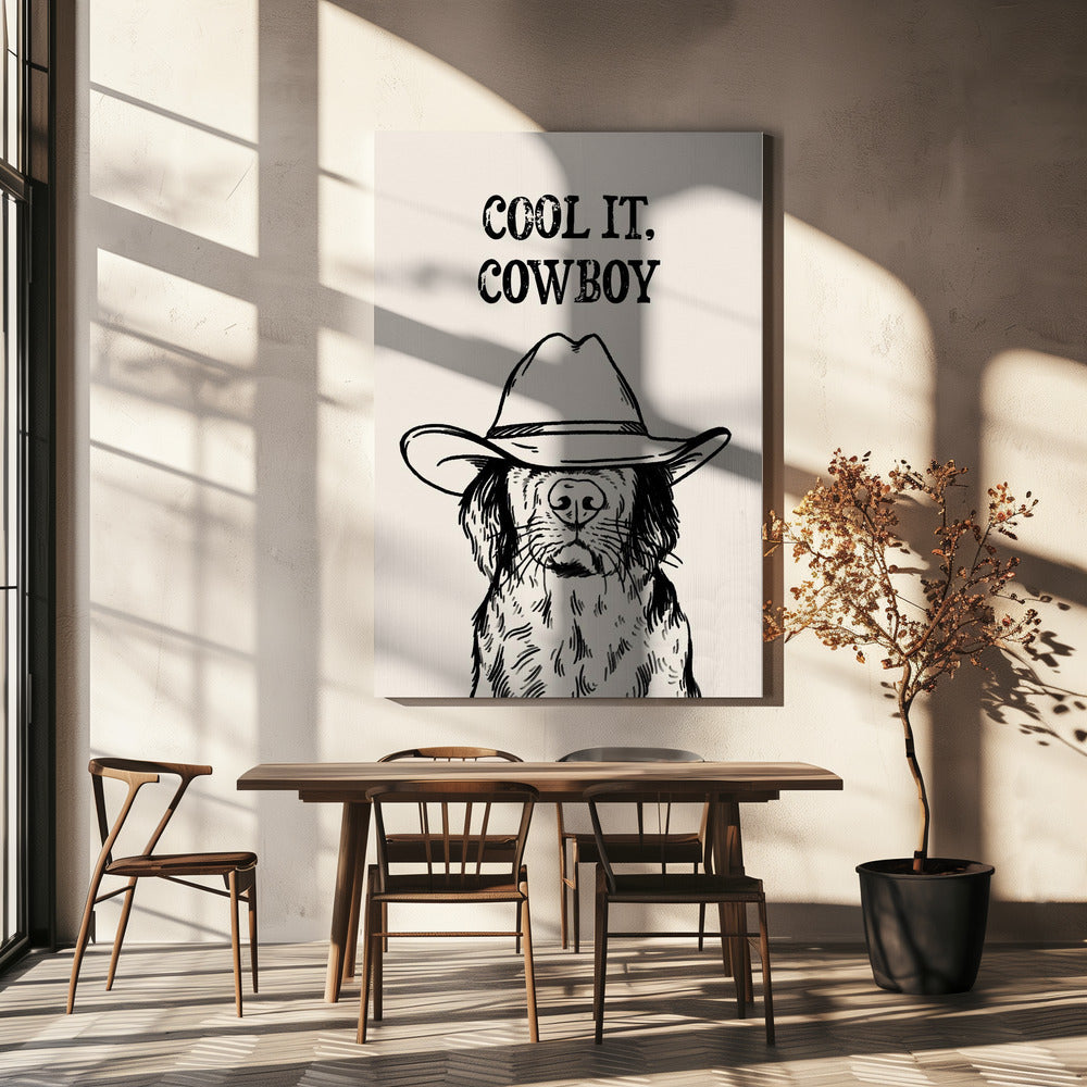 Cool it Cowboy Noir | Toile