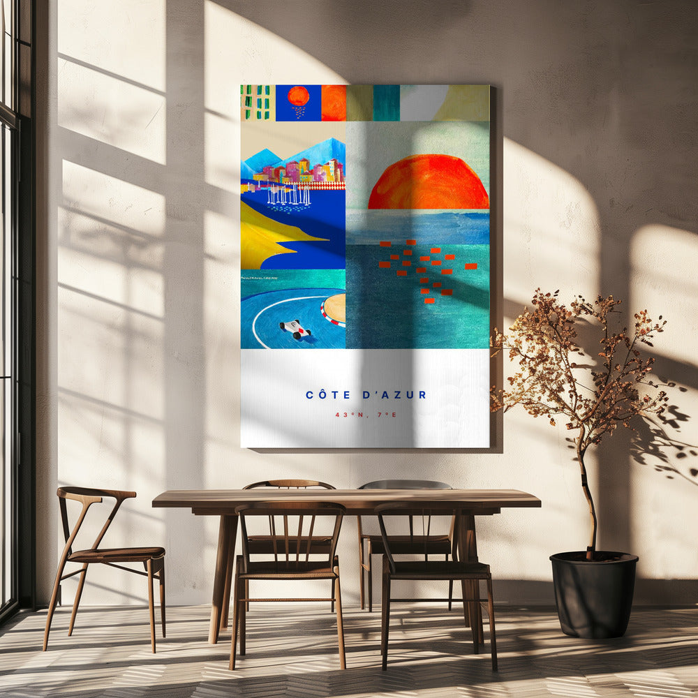 RIVIERA MODERNE : LA CÔTE D'AZUR COLORÉE Posters - Affiche Artistique | Tableaux sur Toile