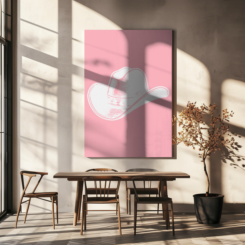 Rosa Cowboyhut | Leinwand-Bilder