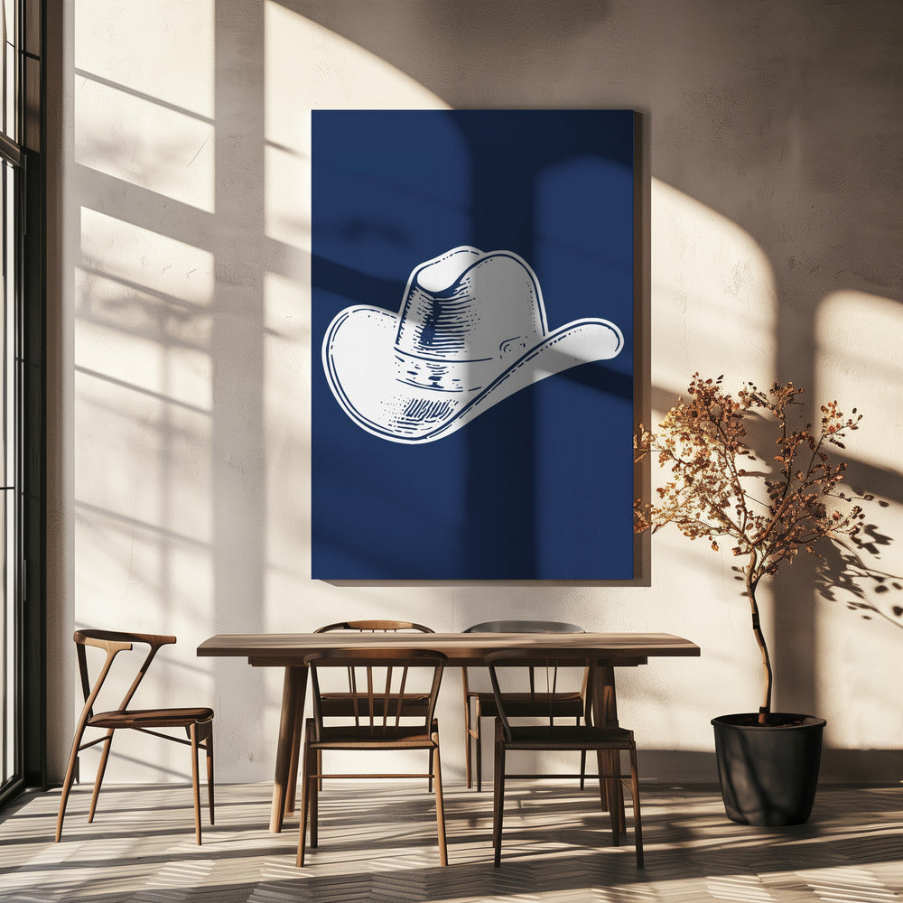 Chapeau de cowboy bleu marine | Toile